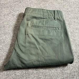 GAP Lived In Skinny Chinos Mens 34x30 Olive Green Cotton Flat Front